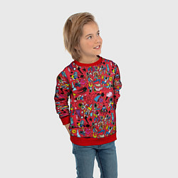 Свитшот детский Много космоса, цвет: 3D-красный — фото 2
