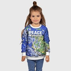 Свитшот детский Peace Ambassador Посол мира, цвет: 3D-белый — фото 2