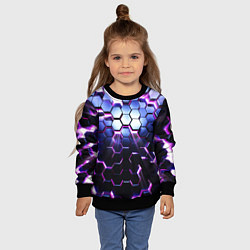 Свитшот детский Соты - 3d, цвет: 3D-черный — фото 2