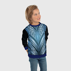 Свитшот детский Неоновый абстрактный узор Синий и голубой неон на, цвет: 3D-синий — фото 2
