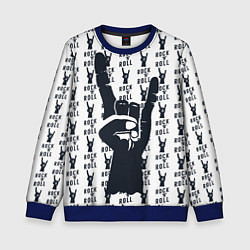 Свитшот детский Рок-н-ролл жив, цвет: 3D-синий