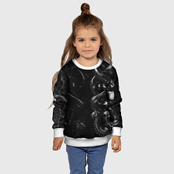 Свитшот детский Змеиный Паттерн Snake Black, цвет: 3D-белый — фото 2