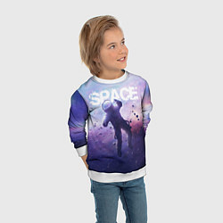 Свитшот детский Space walk, цвет: 3D-белый — фото 2