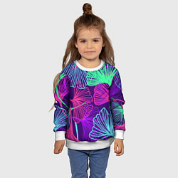 Свитшот детский Neon color pattern Fashion 2023, цвет: 3D-белый — фото 2