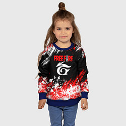 Свитшот детский Free Fire брызги красок, цвет: 3D-синий — фото 2