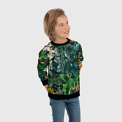 Свитшот детский Цветы Темный Сад, цвет: 3D-черный — фото 2