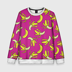 Свитшот детский Banana pattern Summer Color, цвет: 3D-белый