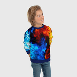 Свитшот детский Огонь - Вода Инь - Янь, цвет: 3D-синий — фото 2