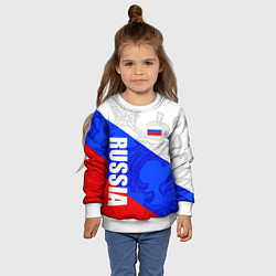 Свитшот детский RUSSIA - SPORTWEAR - ТРИКОЛОР, цвет: 3D-белый — фото 2