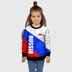 Свитшот детский RUSSIA - SPORTWEAR - ТРИКОЛОР, цвет: 3D-черный — фото 2