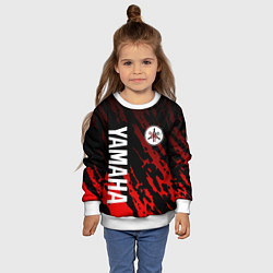 Свитшот детский Yamaha - Красные пятна, цвет: 3D-белый — фото 2