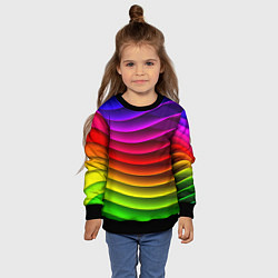 Свитшот детский Color line neon pattern Abstraction Summer 2023, цвет: 3D-черный — фото 2