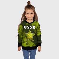 Свитшот детский USSR - ЗВЕЗДА - Огонь, цвет: 3D-черный — фото 2
