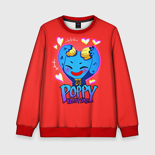 Детский свитшот POPPY PLAYTIME CUTE HAGGY WAGGY - милый Хагги Вагг / 3D-Красный – фото 1