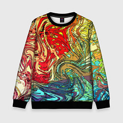 Свитшот детский Хаотичные линии Abstract pattern, цвет: 3D-черный