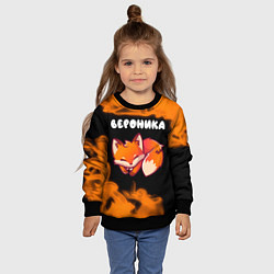 Свитшот детский Вероника - ЛИСИЧКА - Пламя, цвет: 3D-черный — фото 2