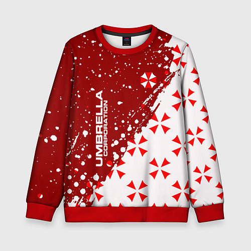 Детский свитшот Resident Evil Umbrella Corporation паттерн / 3D-Красный – фото 1