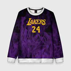 Свитшот детский Lakers 24 фиолетовое пламя, цвет: 3D-белый