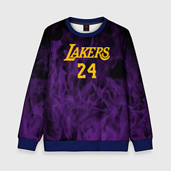 Свитшот детский Lakers 24 фиолетовое пламя, цвет: 3D-синий