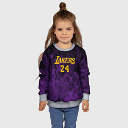 Свитшот детский Lakers 24 фиолетовое пламя, цвет: 3D-меланж — фото 2
