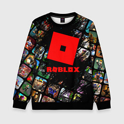 Свитшот детский ROBLOX СЮЖЕТЫ И ЛОГОТИП, цвет: 3D-черный