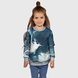 Свитшот детский Texture of dark waves, цвет: 3D-меланж — фото 2