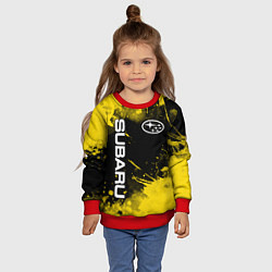 Свитшот детский СУБАРУ - SUBARU Желтые пятна, цвет: 3D-красный — фото 2