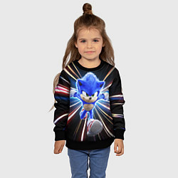 Свитшот детский Speed Sonic, цвет: 3D-черный — фото 2