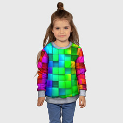 Свитшот детский РАЗНОЦВЕТНЫЕ КУБИКИ MULTICOLORED CUBES, цвет: 3D-меланж — фото 2