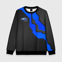 Свитшот детский SUBARU - СУБАРУ ТЕХНОЛОГИЧЕСКАЯ БРОНЯ, цвет: 3D-черный