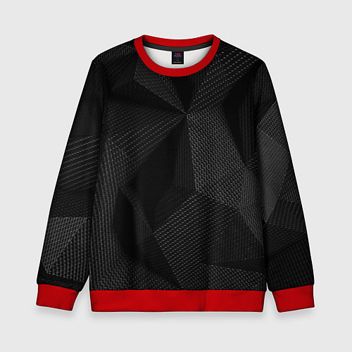 Детский свитшот КАРБОН ПОЛИГОНЫ / 3D-Красный – фото 1