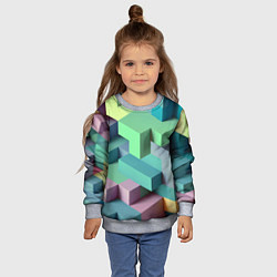Свитшот детский GEOMETRIC SHAPES, цвет: 3D-меланж — фото 2