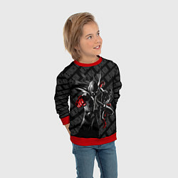 Свитшот детский Ванпанчмен в черных тонах, цвет: 3D-красный — фото 2