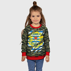 Свитшот детский КАМУФЛЯЖ ВДВ РАЗРЫВ, цвет: 3D-красный — фото 2