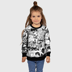 Свитшот детский Евангелион паттерн, цвет: 3D-черный — фото 2