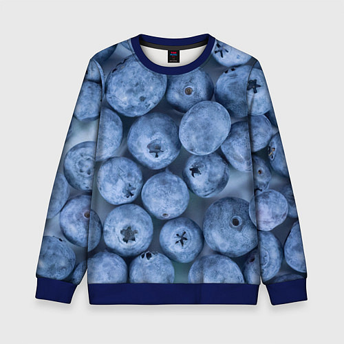Детский свитшот Голубика - фон / 3D-Синий – фото 1