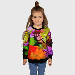 Свитшот детский Разноцветная абстрактная композиция Лето Multi-col, цвет: 3D-черный — фото 2