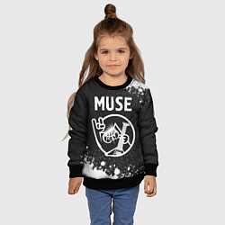 Свитшот детский Muse КОТ Брызги, цвет: 3D-черный — фото 2