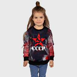 Свитшот детский Ссср - серп и молот - звезда - пламя, цвет: 3D-черный — фото 2