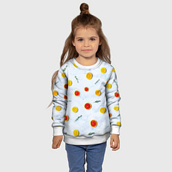 Свитшот детский Дольки апельсина и грейпфрута, цвет: 3D-белый — фото 2