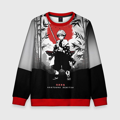 Детский свитшот ЗЕНИЦУ КЛИНОК, РАССЕКАЮЩИЙ ДЕМОНОВ / 3D-Красный – фото 1