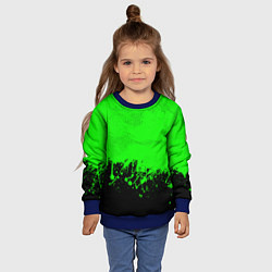 Свитшот детский САЛАТОВЫЕ НЕОНОВЫЕ БРЫЗГИ КРАСКИ, цвет: 3D-синий — фото 2