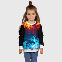 Свитшот детский Лед и Пламя Борьба стихий, цвет: 3D-белый — фото 2