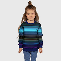 Свитшот детский Неоновые линии neon lines, цвет: 3D-синий — фото 2