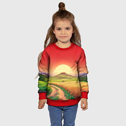 Свитшот детский Дорога к солнцу, цвет: 3D-красный — фото 2