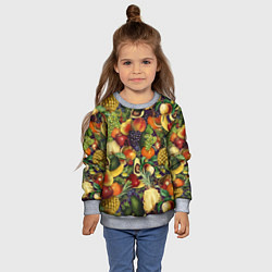 Свитшот детский Вкусные Летние Фрукты, цвет: 3D-меланж — фото 2