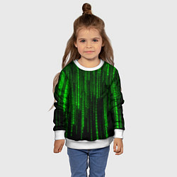 Свитшот детский Двоичный код Матрица, цвет: 3D-белый — фото 2