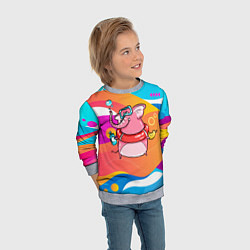 Свитшот детский Слоненок идет купаться, цвет: 3D-меланж — фото 2