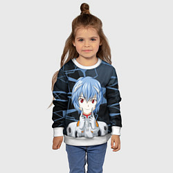 Свитшот детский Евангелион - пилот Рей Аянами, цвет: 3D-белый — фото 2