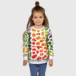 Свитшот детский VEGETABLE FRUIT ABUNDANCE, цвет: 3D-белый — фото 2